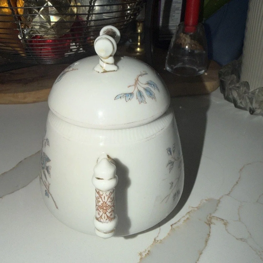 Charles Field Haviland Limoges Schleiger 1300 Blue Floral Tea or Biscuit Jar, 6